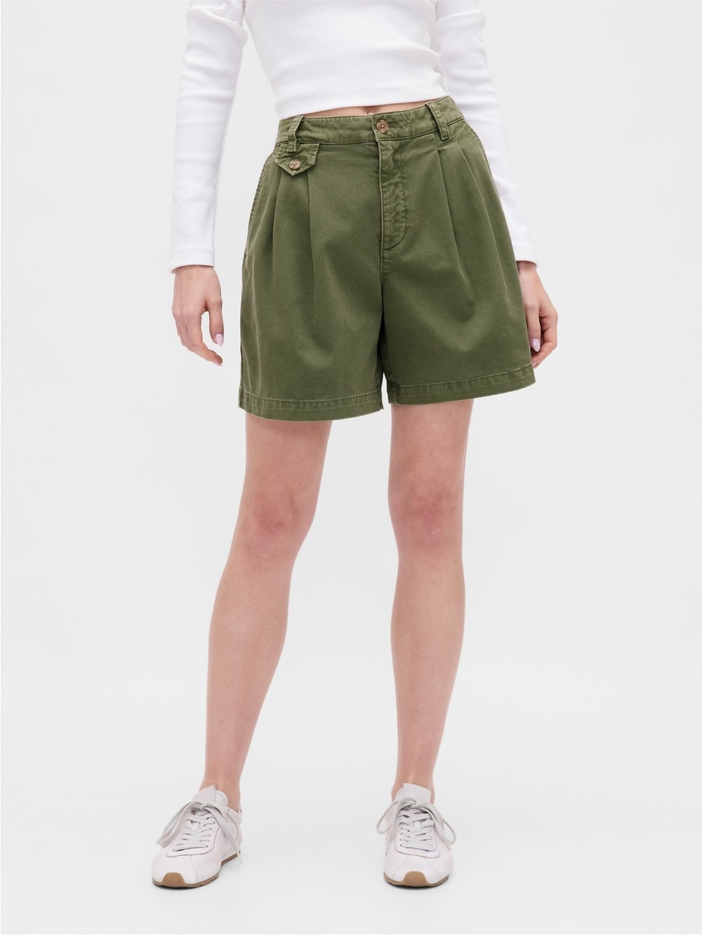 NWT 2026 GAP Olive Green Twill Shorts